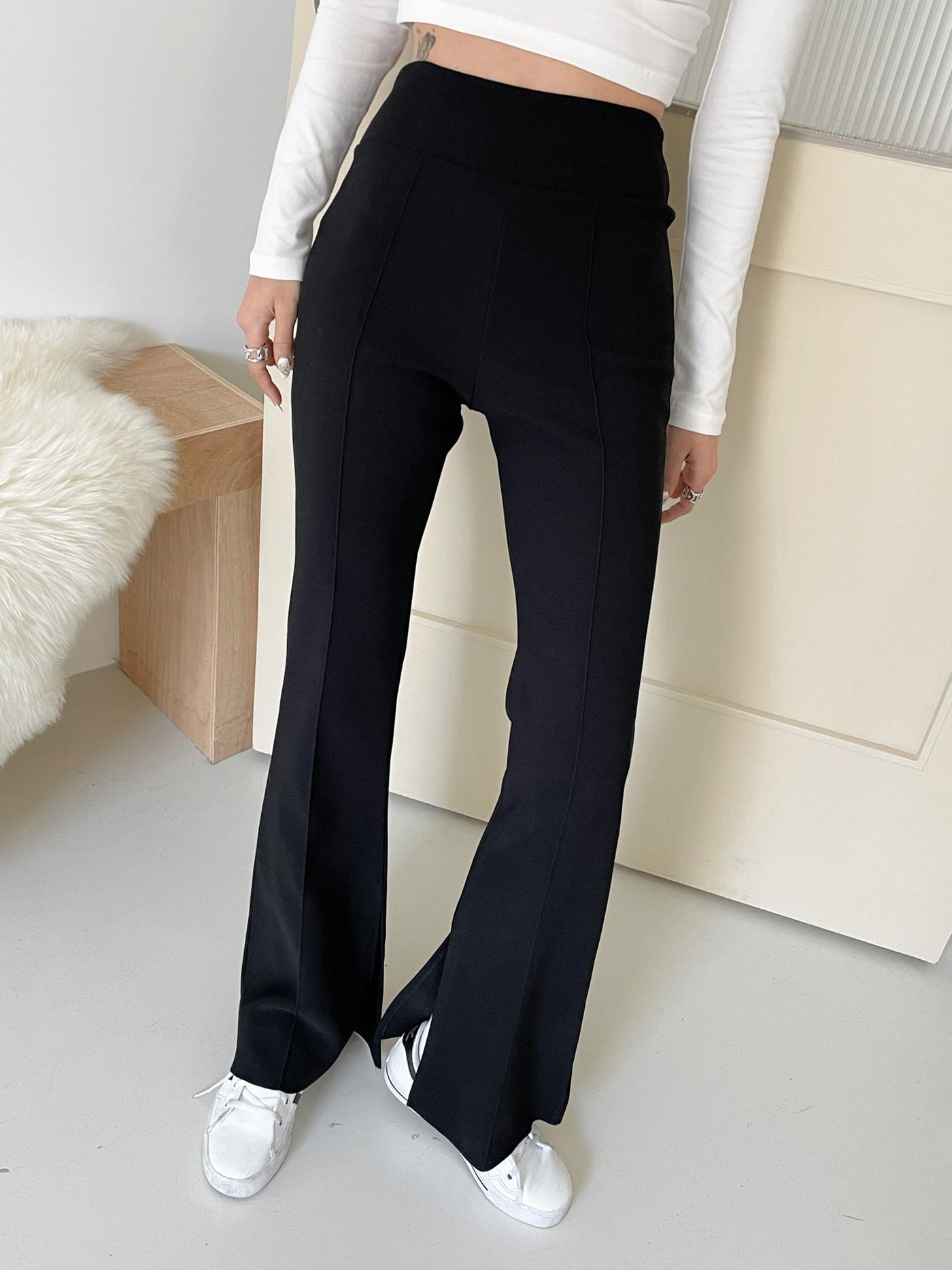 FLARED PANTS WITH SLITS